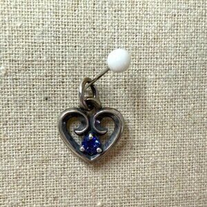 James Avery Remembrance Heart Birthstone Charm - Sapphire